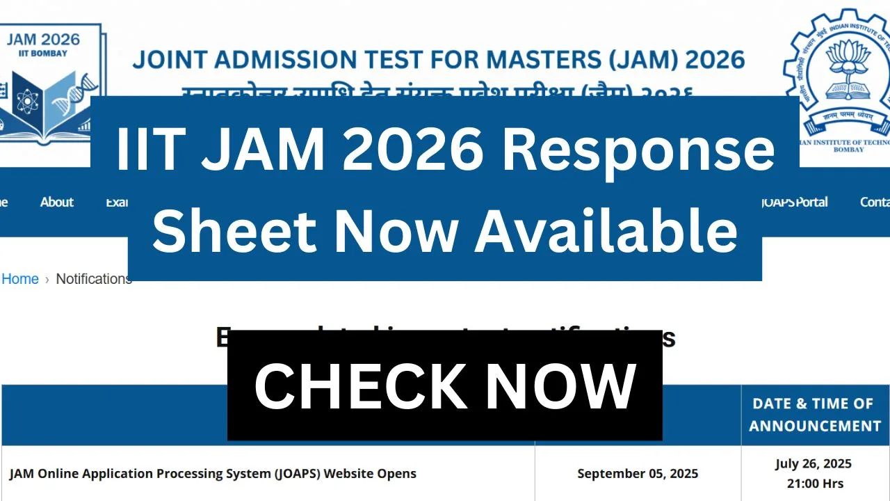 IIT JAM 2026 Response Sheet Now Available